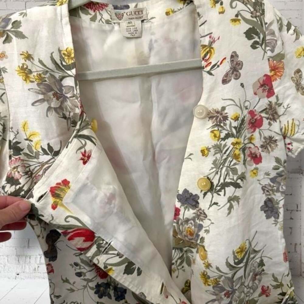 Gucci 100% Linen floral dress - Picture 8 of 14